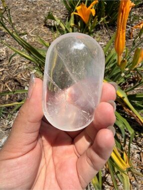 Natural Pakistan Himalayan Clear Quartz Palm Stone, Worry Stone,A595